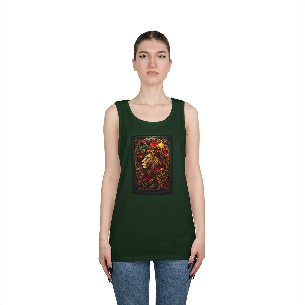 "Stained Glass Sign LEO" Tank Top