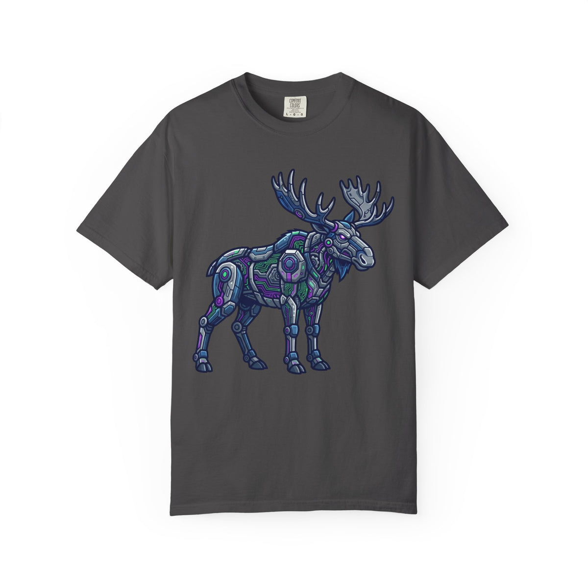 Color: Graphite | Cyber Moose Unisex Garment-Dyed Tee