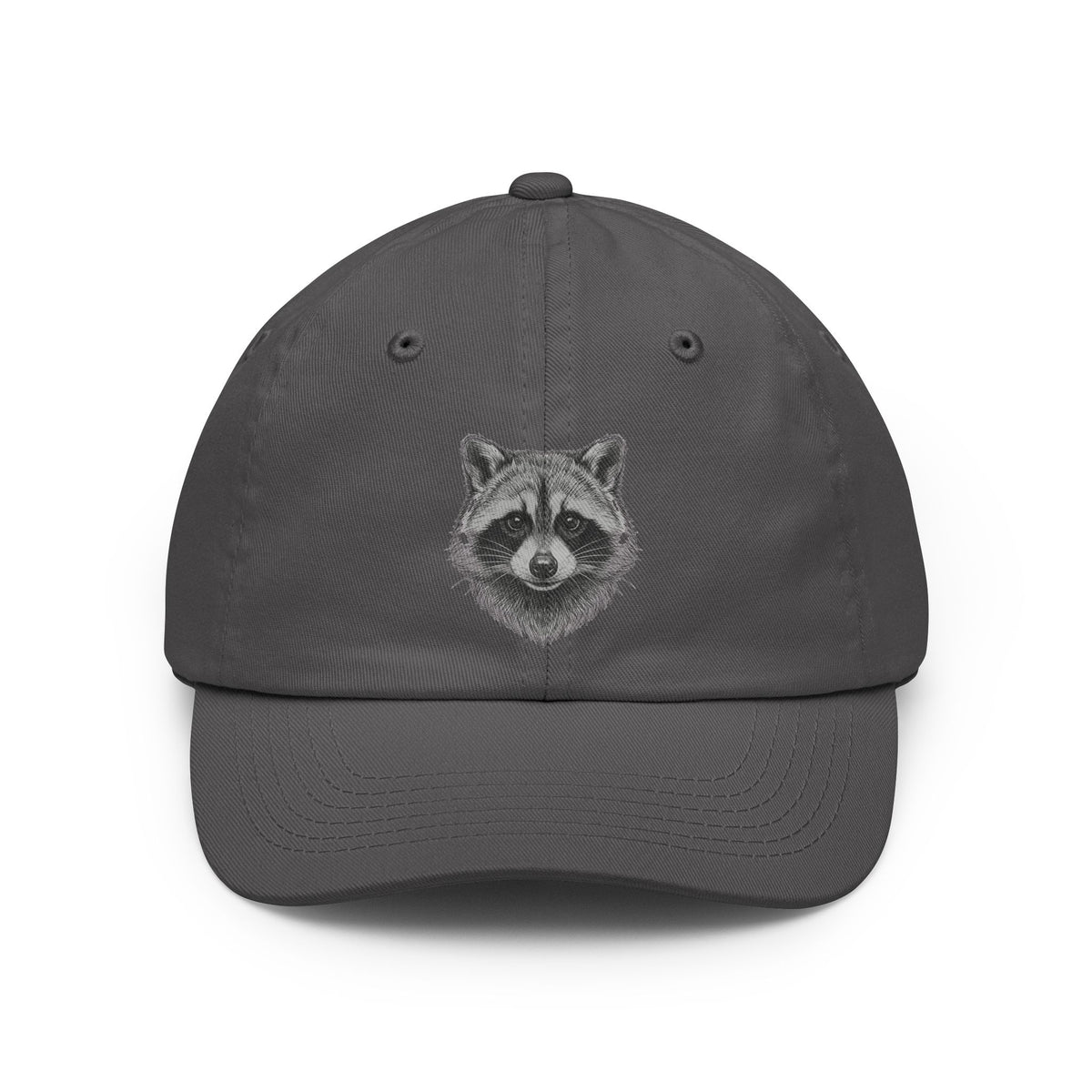 Color: Charcoal | Pencil Sketch Art Raccoon Dad Hat — Graphic