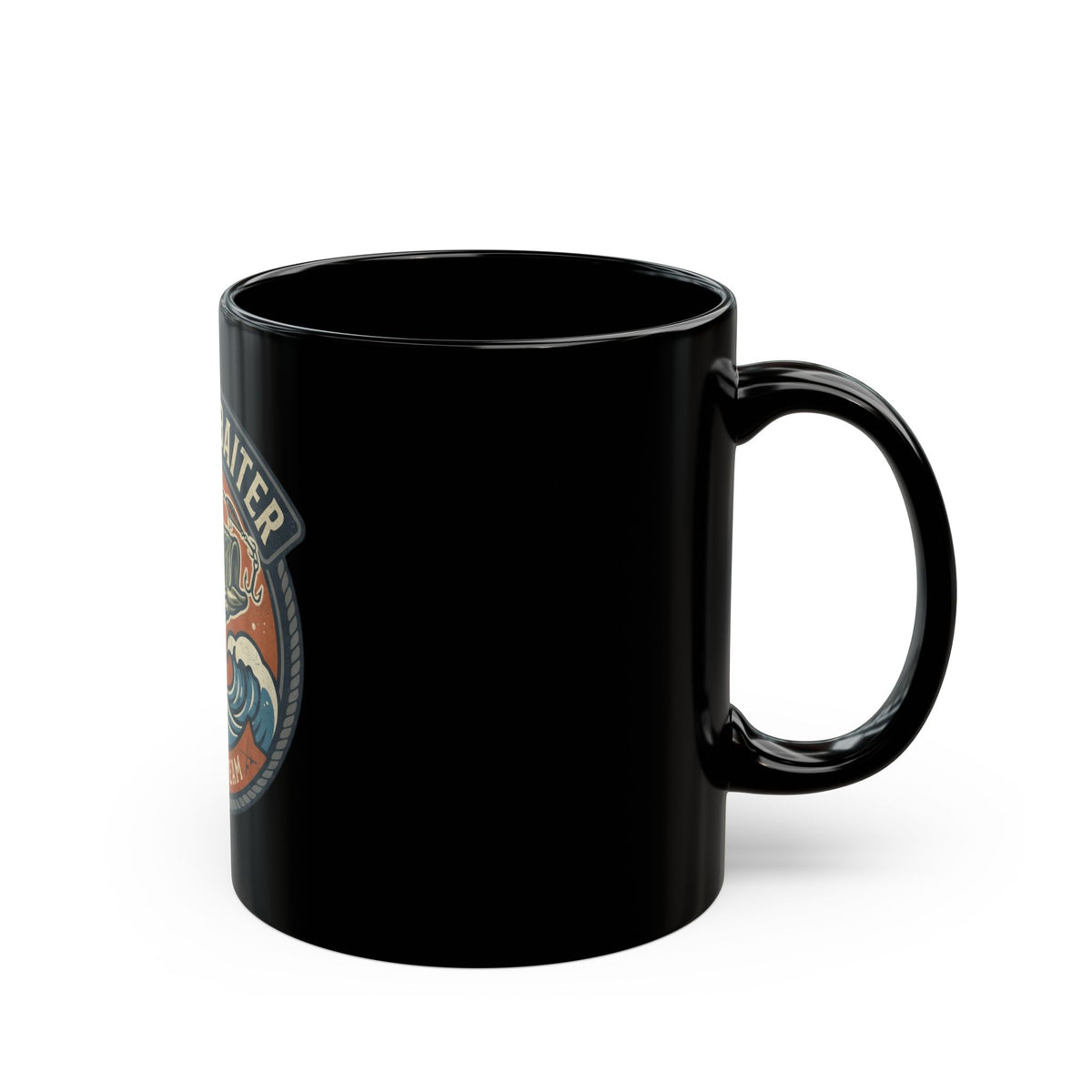 "Master Baiter" Black Ceramic Mug — Graphic