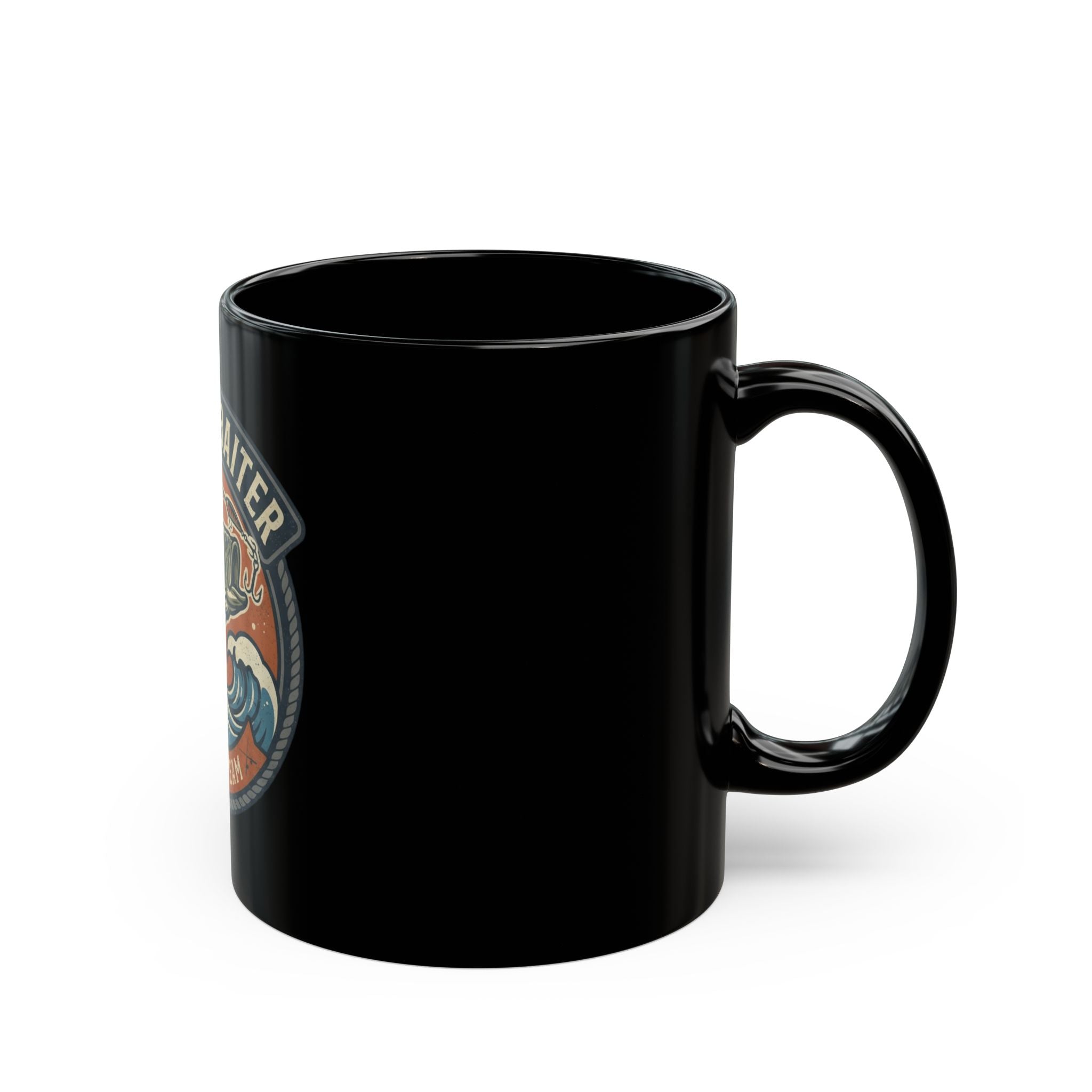"Master Baiter" Black Ceramic Mug — Graphic