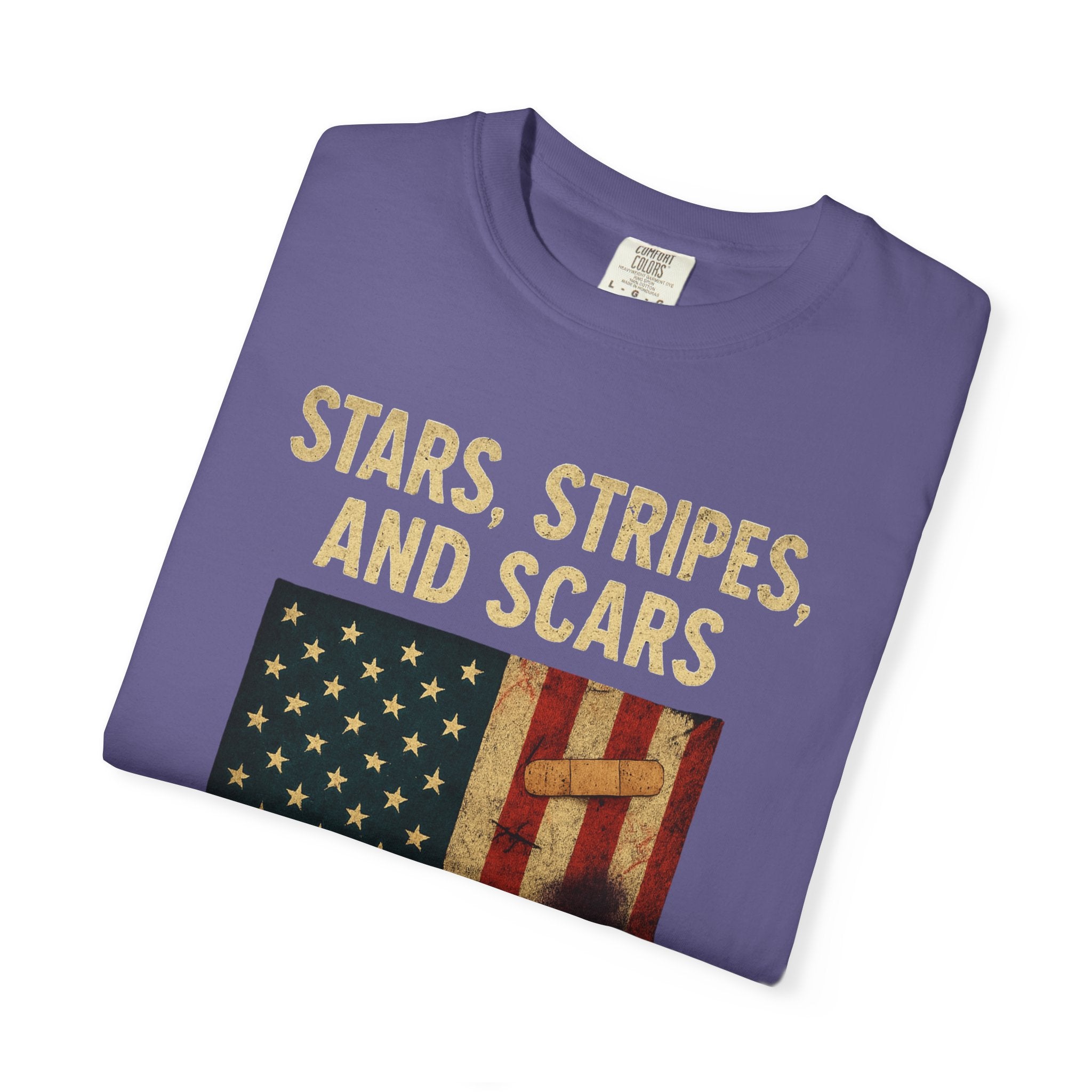 "STARS, STRIPES, AND SCARS" Unisex Garment-Dyed T-shirt