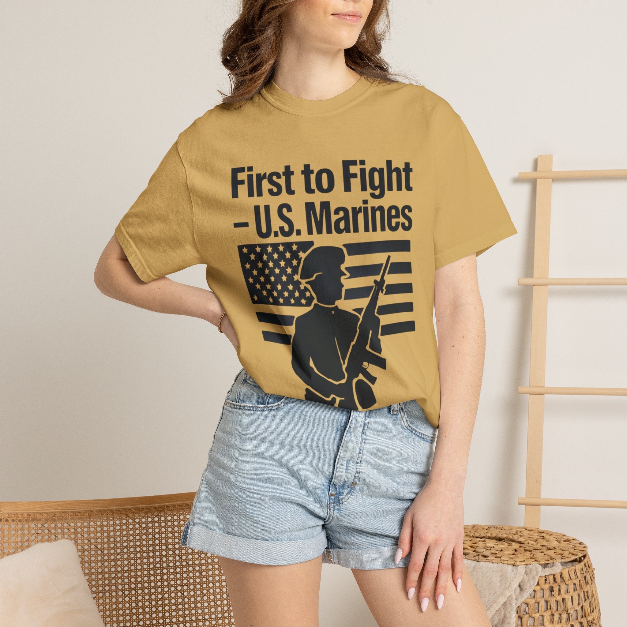 "First to Fight" Unisex Garment-Dyed T-shirt