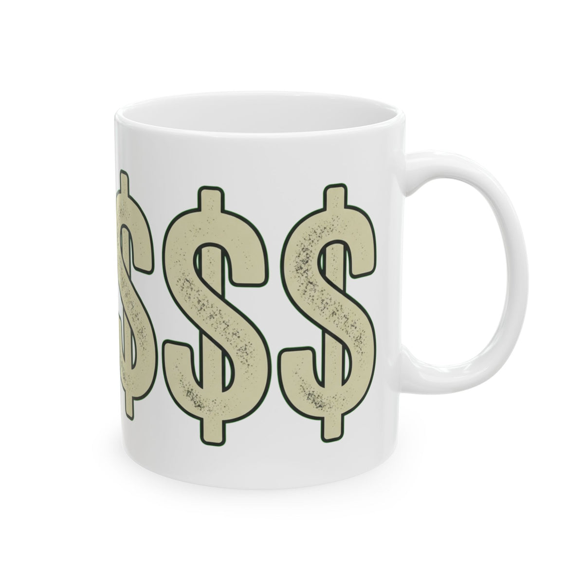 "Technically Wealthy" White Ceramic Mug — Graphic