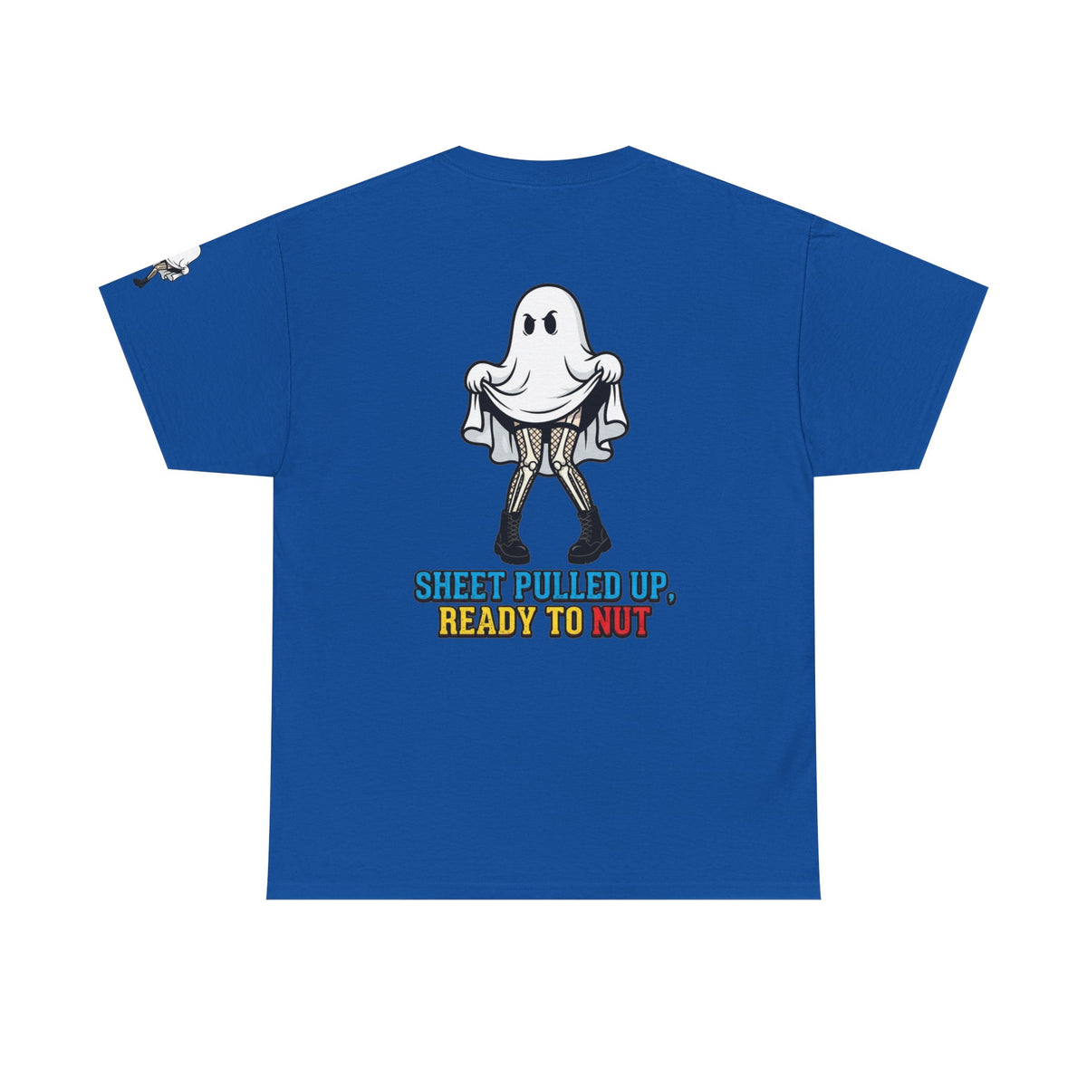 Color: Royal | Sheet Pulled Up Ready to Nut Premium Graphic Tee