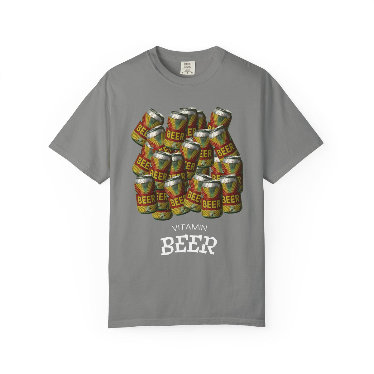 Color: Granite | Vitamin Beer 5 Unisex Garment-Dyed T-shirt