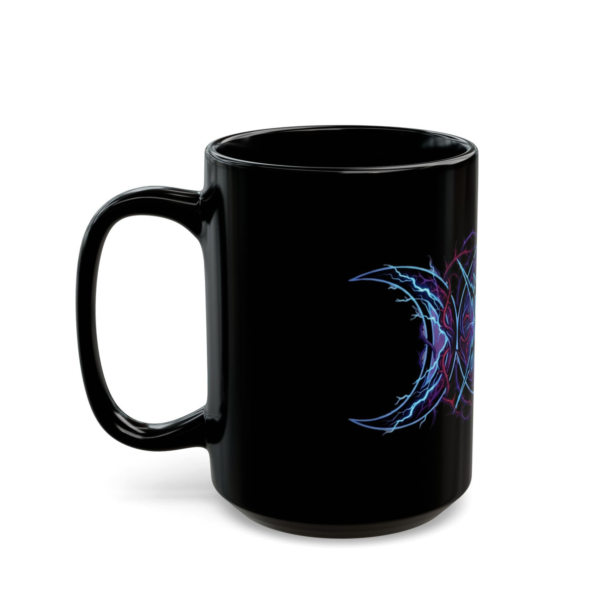 "Triple Goddess Tempest" Black Ceramic Mug