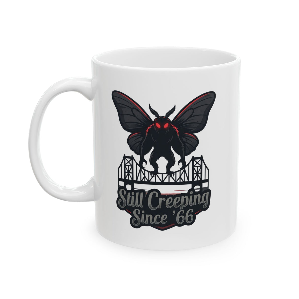 "Mothman (West Virginia, USA)" White Ceramic Mug