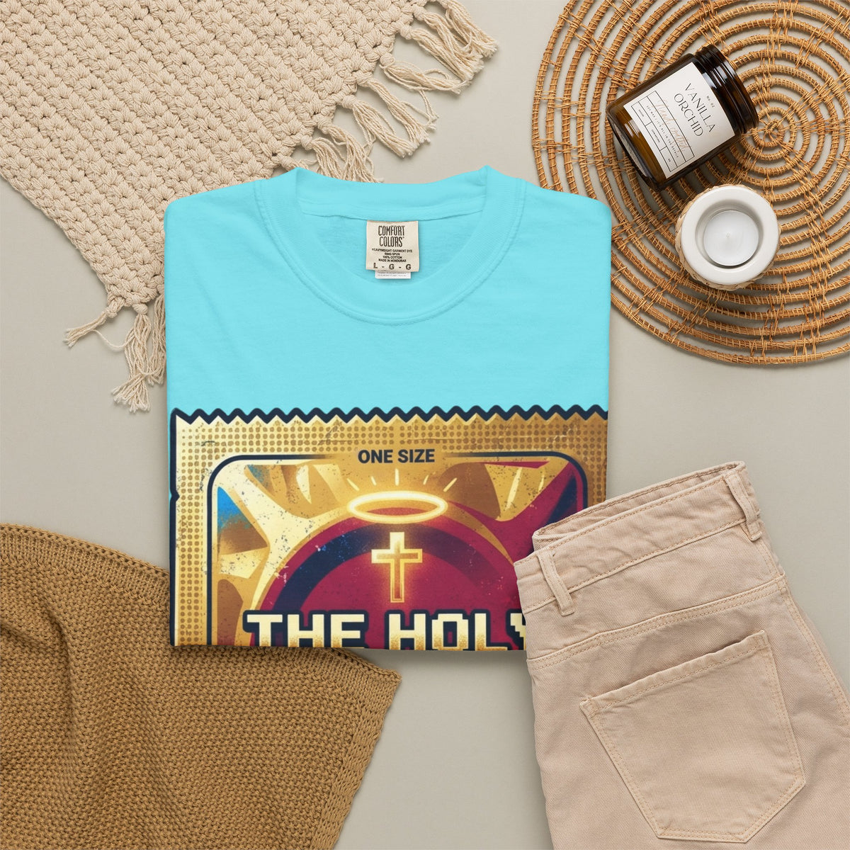 "Good Book Series The Holy Shield" Unisex Garment-Dyed Tee