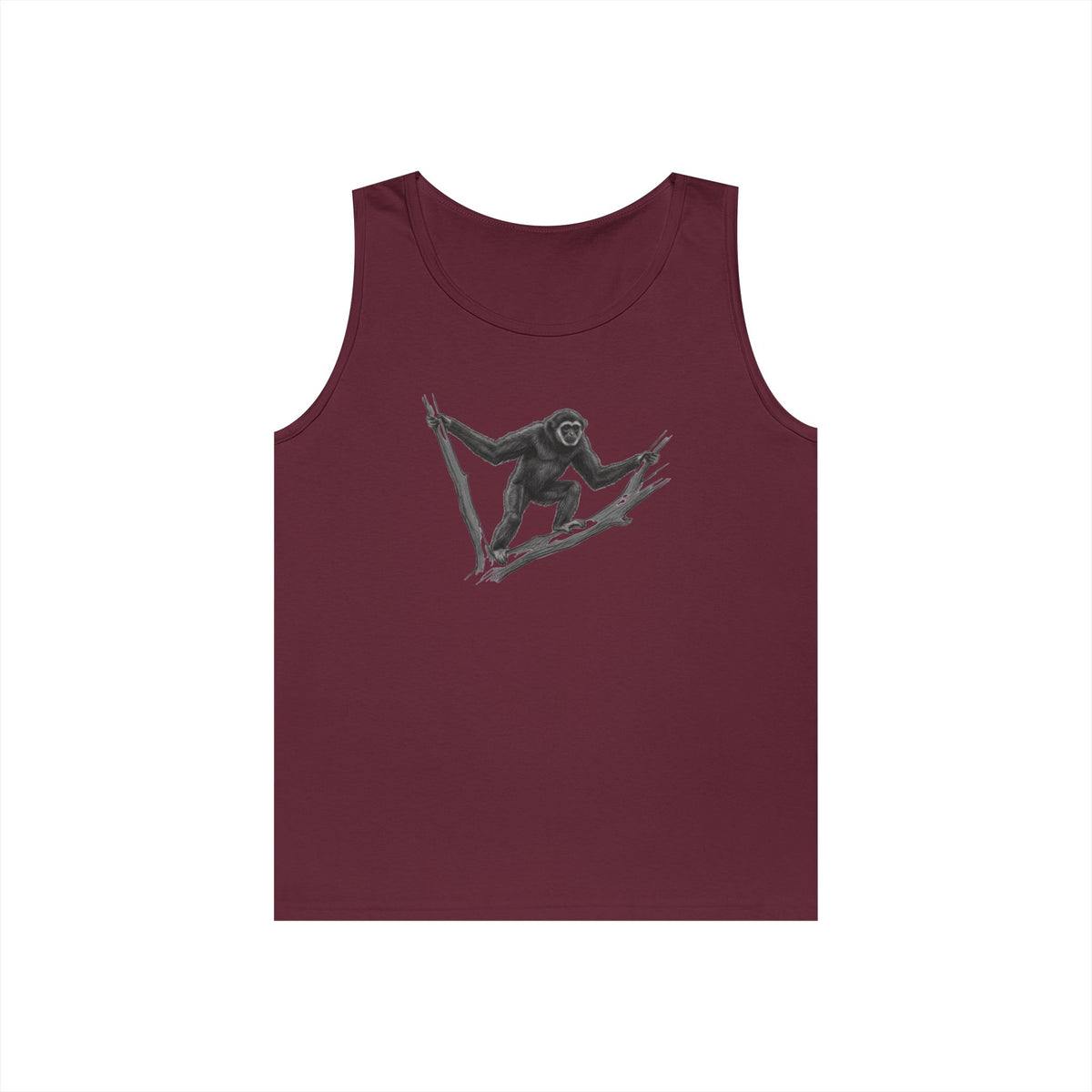 "Pencil Sketch Art Gibbon" Tank Top