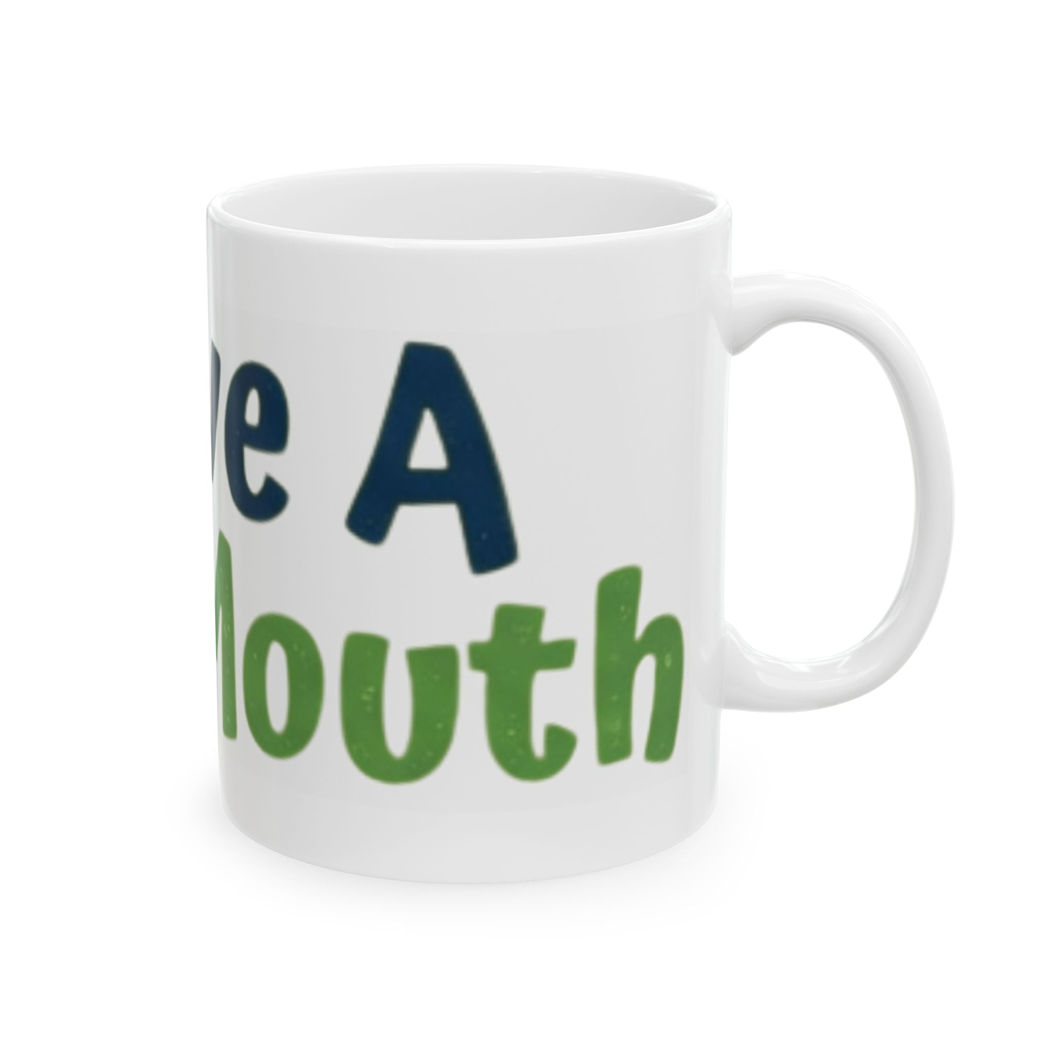 "Fowl Mouth" White Ceramic Mug — Graphic
