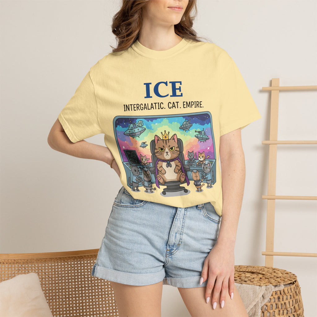 "ICE (Intergalactic Cat Empire)" Unisex Garment-Dyed T-shirt