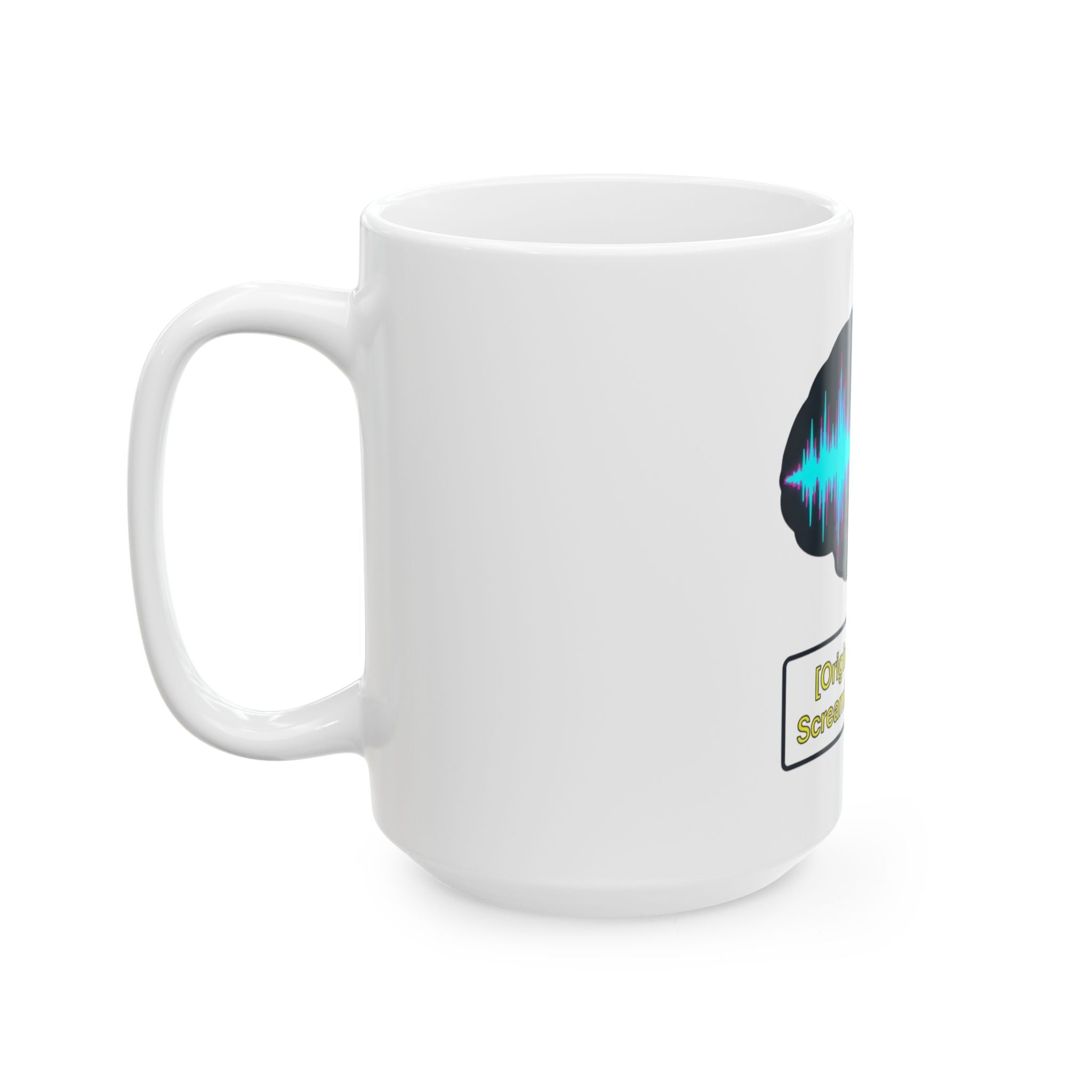 "Screaming Internally" White Ceramic Mug