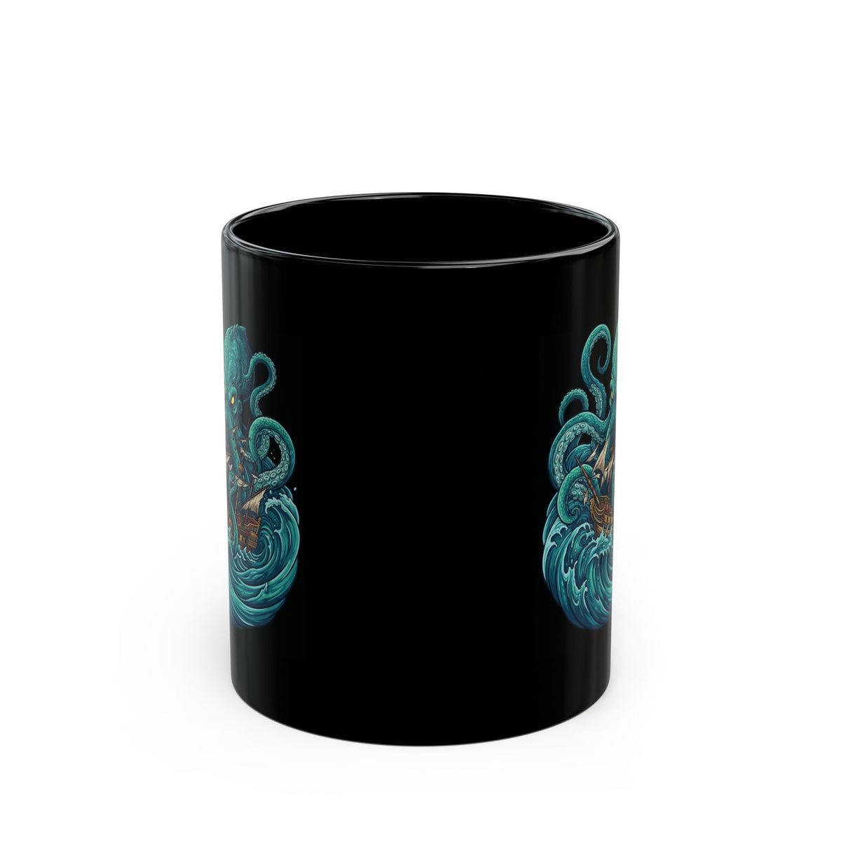 "The Kraken (Norse-Global Maritime)" Black Ceramic Mug