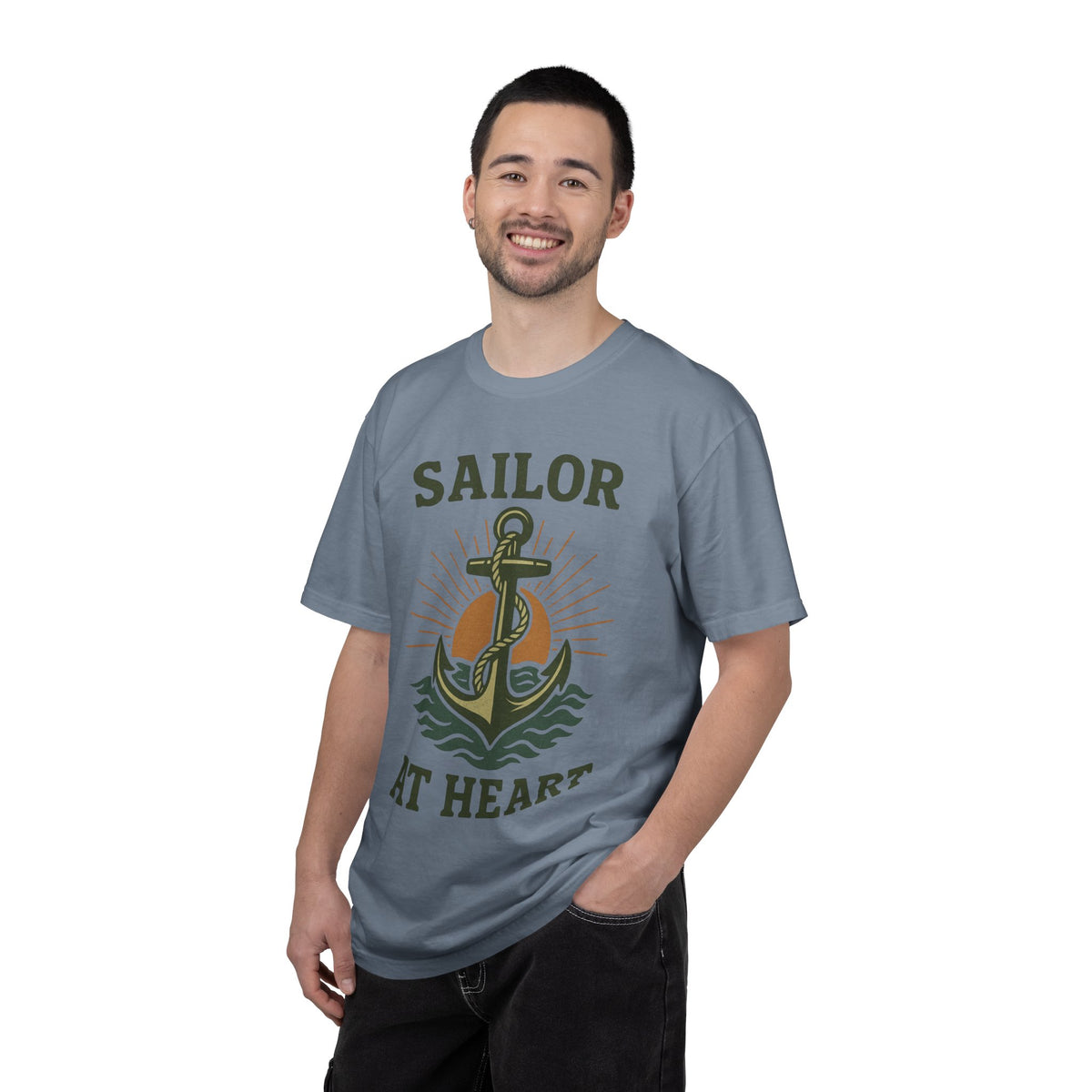 Color: Blue Jean | Sailor at Heart Unisex Garment-Dyed T-shirt