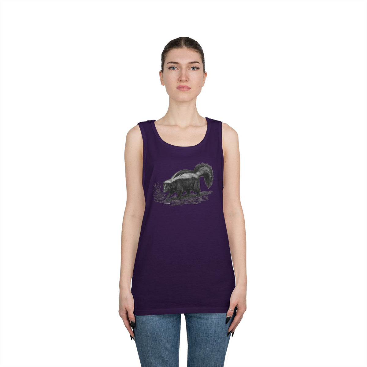 "Pencil Sketch Art Skunk" Tank Top