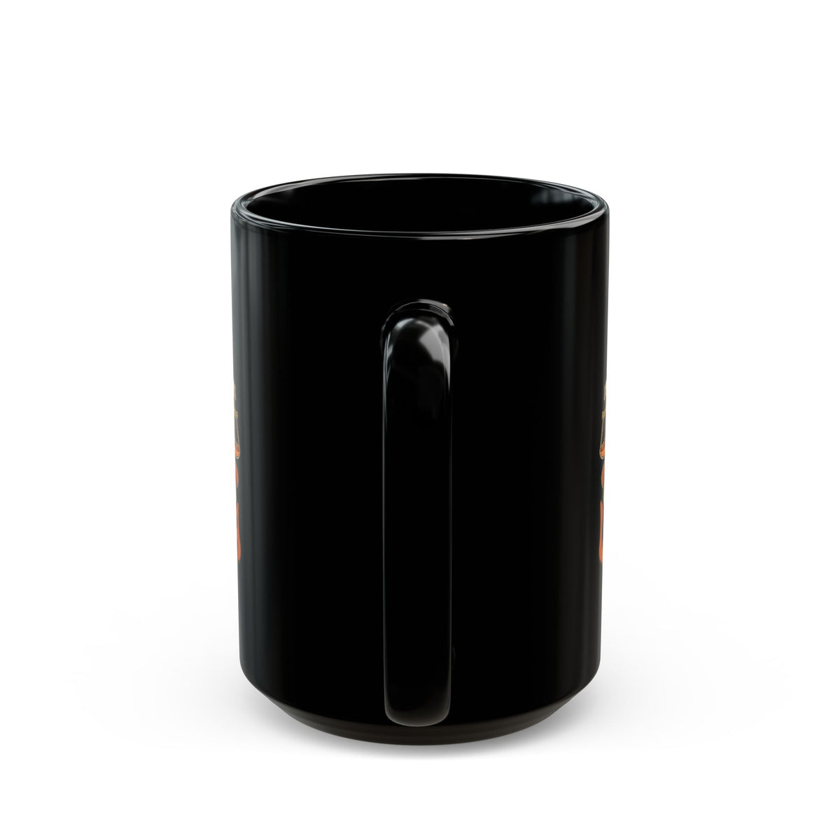 "Retro Mascot Groovy Libra" Black Ceramic Mug