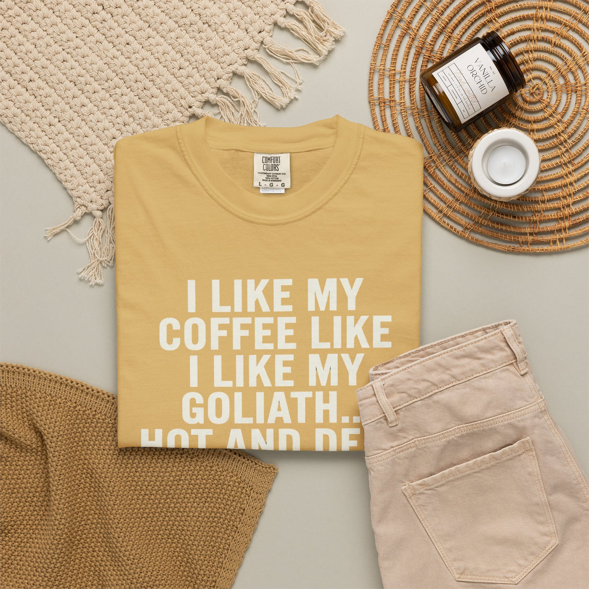 Good Book Series Coffee Hot and Dead Unisex Garment-Dyed Tee