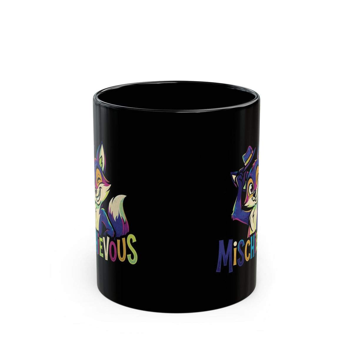 "Mischievous" Black Ceramic Mug