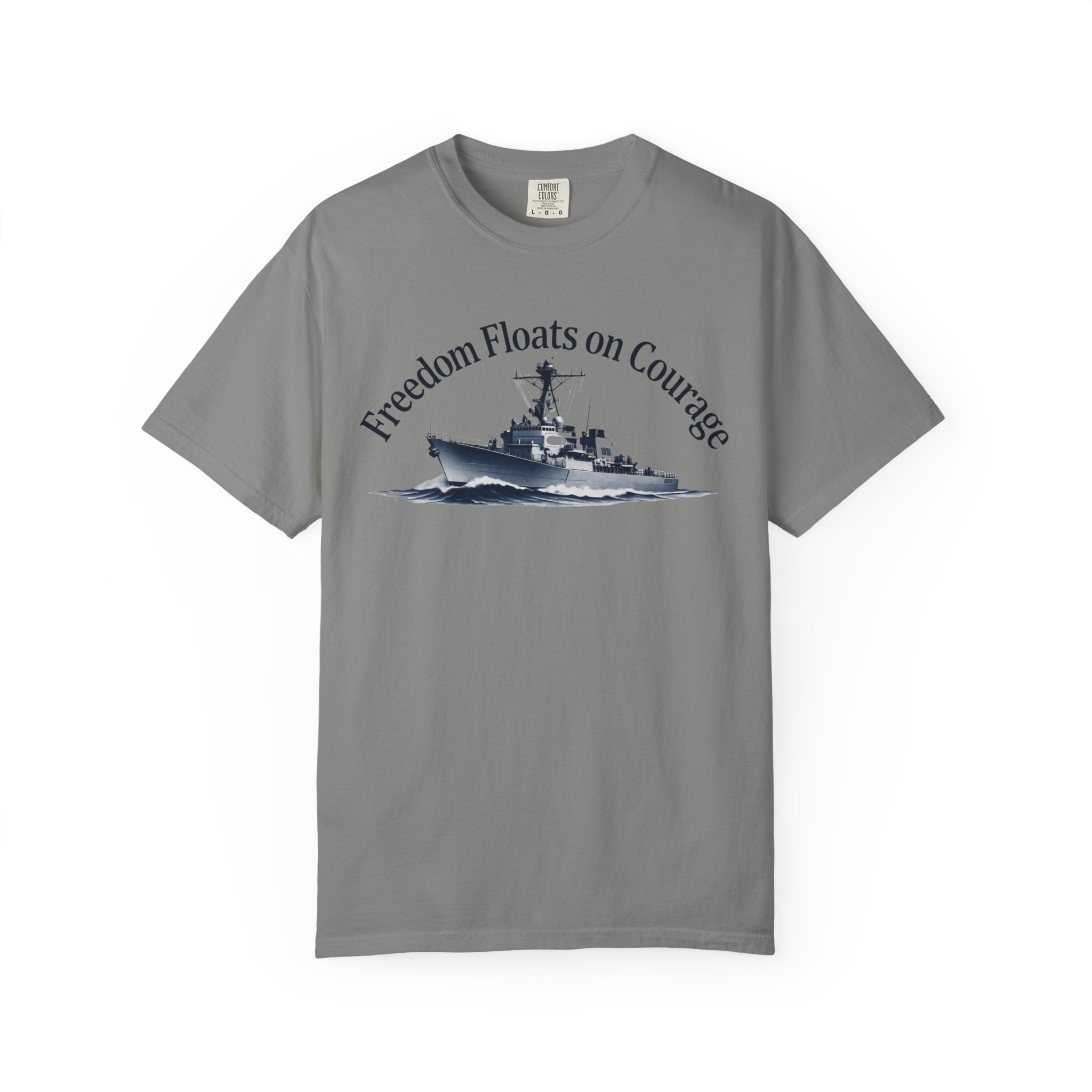 "Freedom Floats on Courage" Unisex Garment-Dyed T-shirt