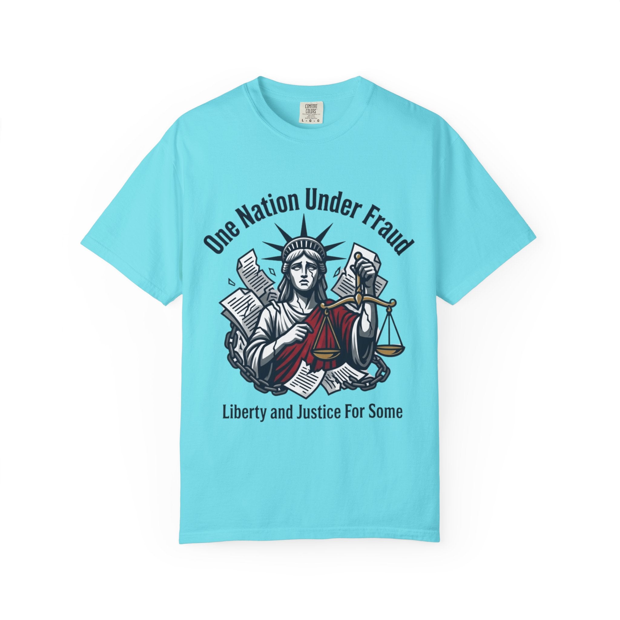 "One Nation Under Fraud" Unisex Garment-Dyed T-shirt