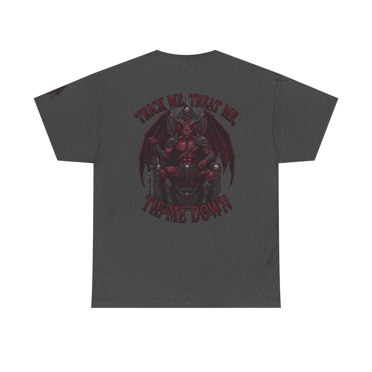 Color: Dark Heather | Trick Me Treat Me Tie Me Down Premium Graphic Tee