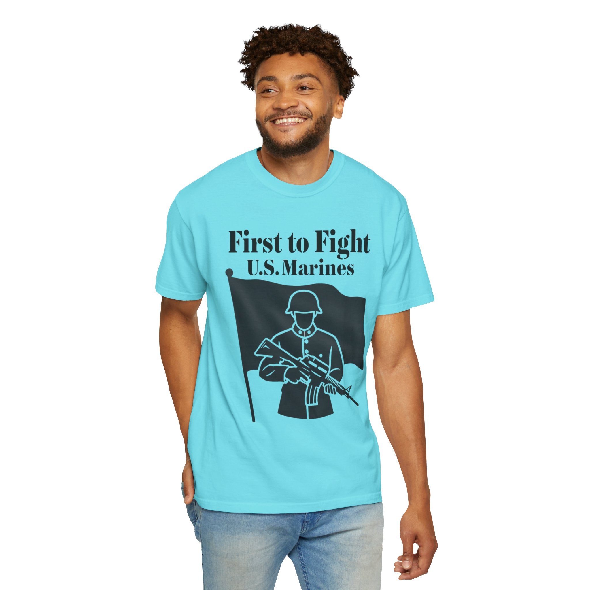 "First to Fight" Unisex Garment-Dyed T-shirt