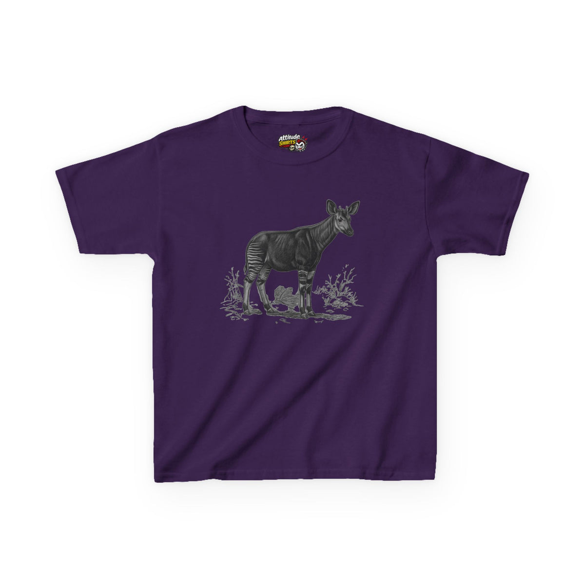"Pencil Sketch Art Okapi" Kids Tee
