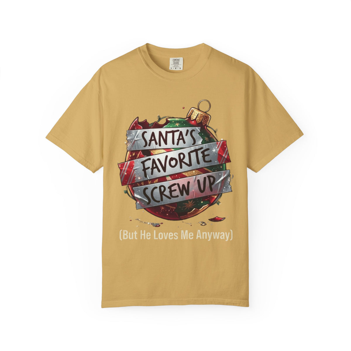 Color: Mustard | Santa's Favorite Screw Up Unisex Garment-Dyed Tee