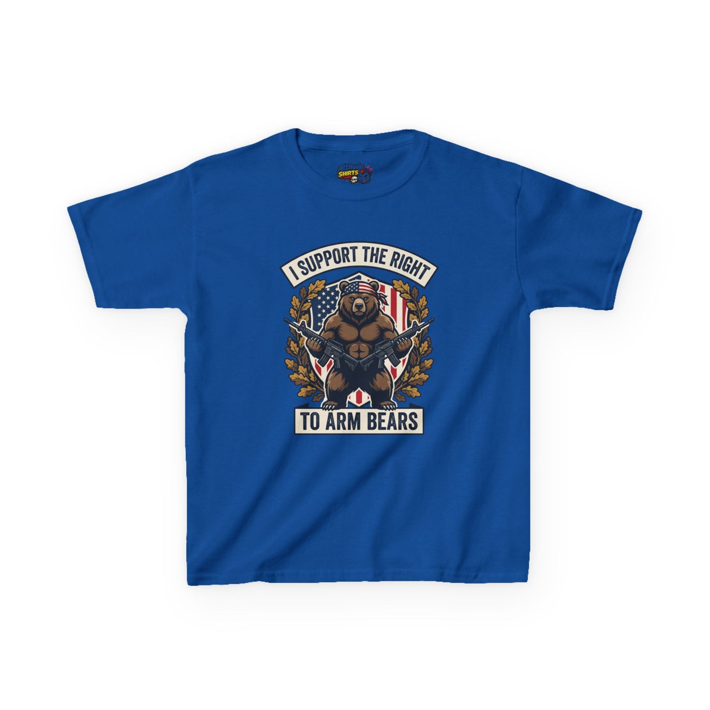Kids T‑Shirt — "I Support The Right To Arm Bears" Patriotic Bear Graphic Tee