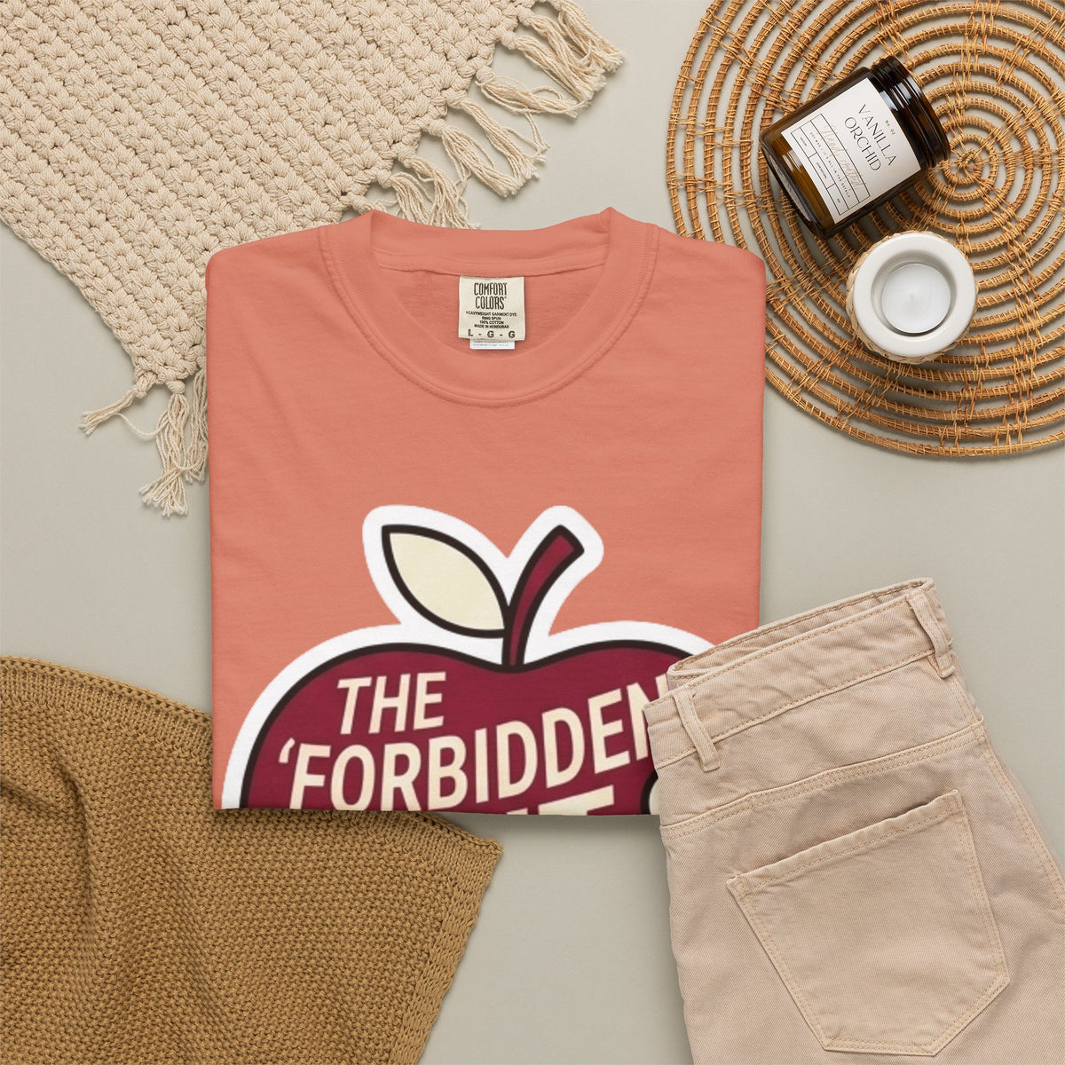 "Good Book Series Forbidden Fruit Tasted Better" Unisex Garment-Dyed Tee