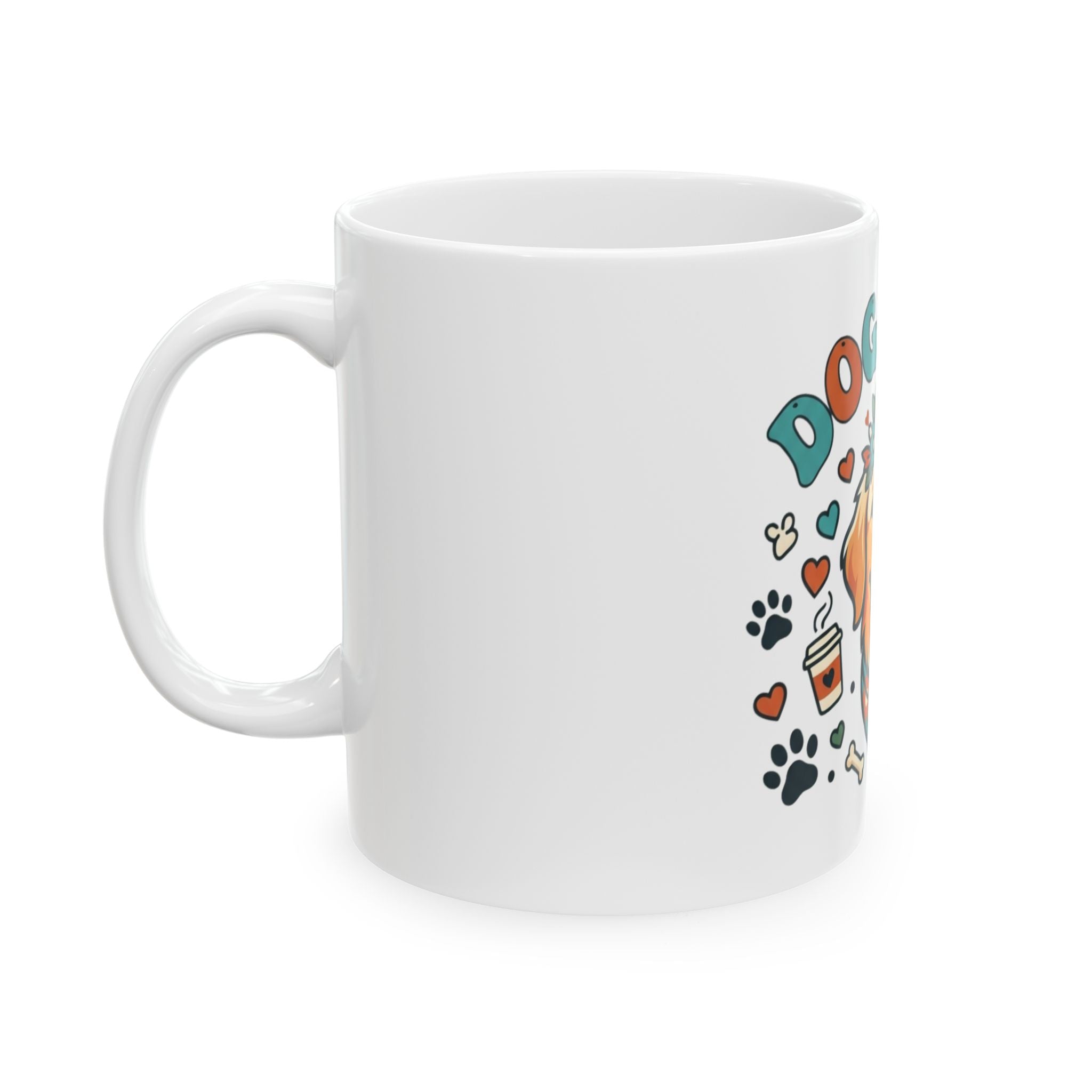 "Dog Mom" White Ceramic Mug
