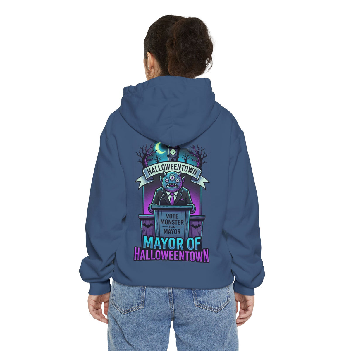 Color: True Navy | Mayor Of Halloweentown Garment-Dyed Hoodie