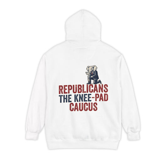 Color: White | The Knee Pad Caucus Garment-Dyed Hoodie