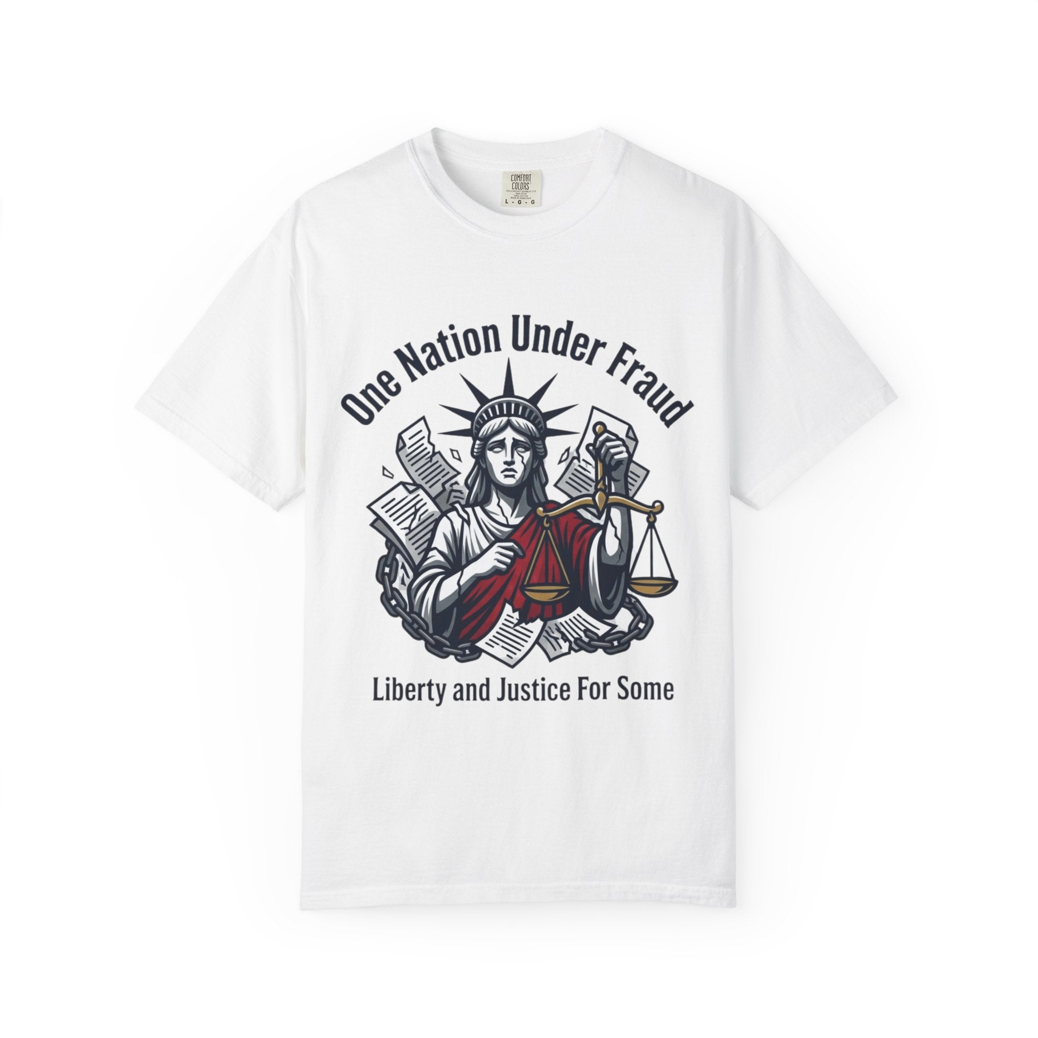 "One Nation Under Fraud" Unisex Garment-Dyed T-shirt