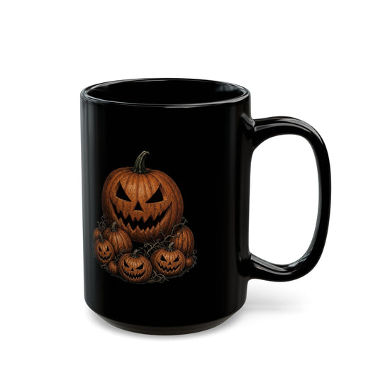 "Halloween Nun" Black Ceramic Mug — Graphic