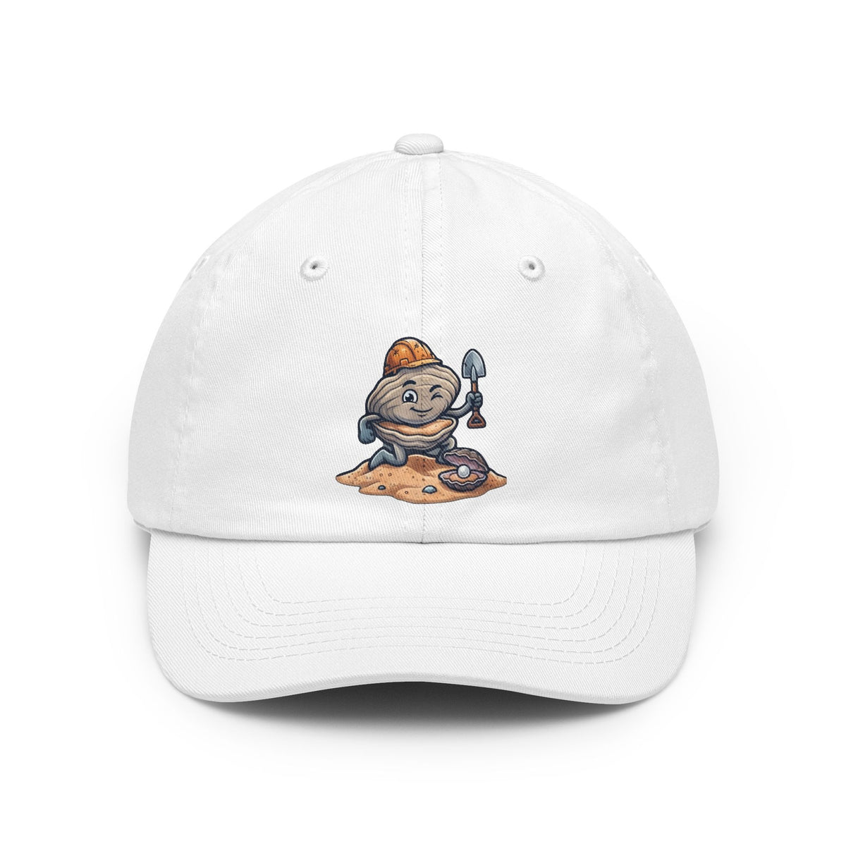 Color: White | Digging For The Big Pearl Dad Hat — Graphic