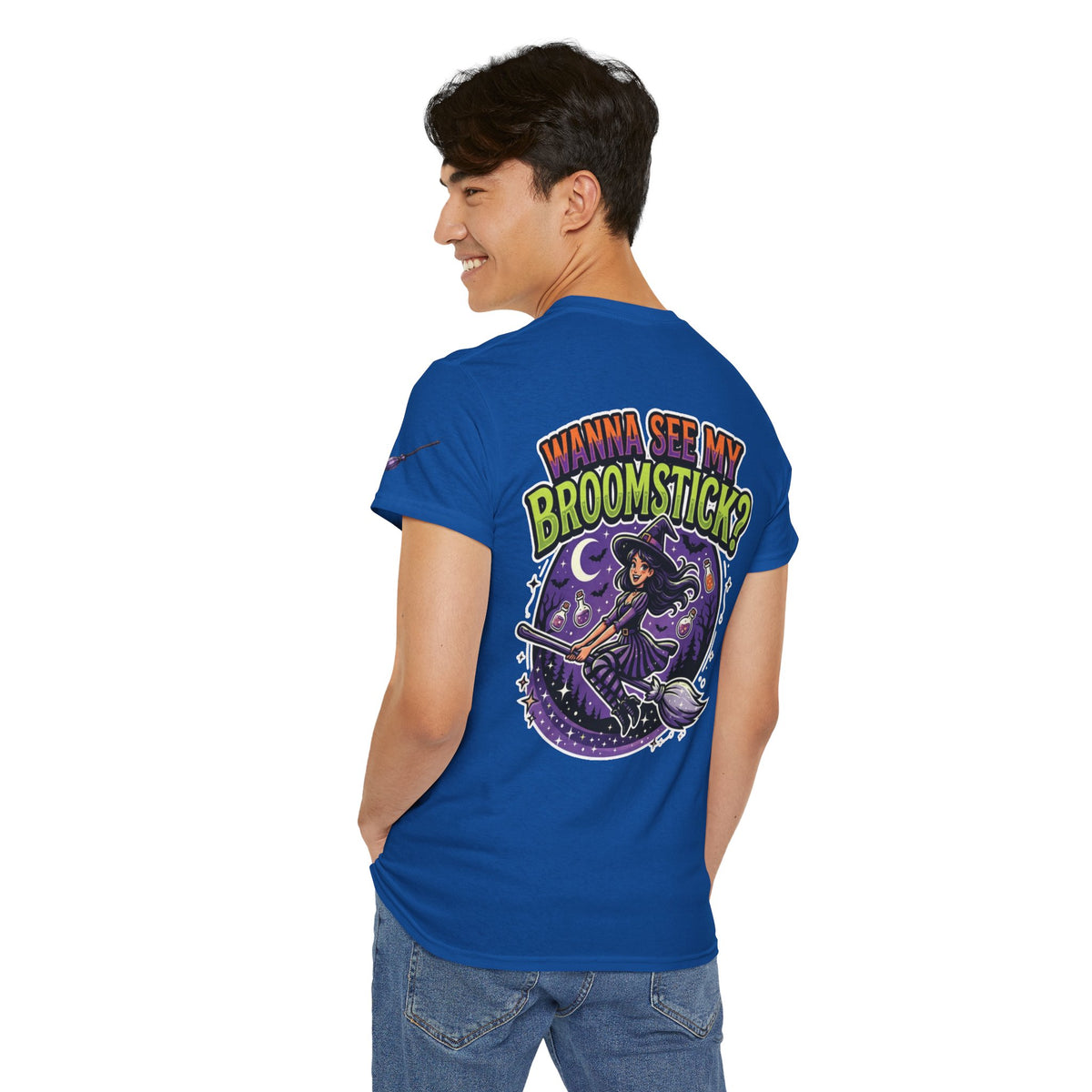 Color: Royal | Wanna See My Broomstick Premium Graphic Tee