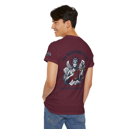 Color: Maroon | One Nation Under Fraud Premium Graphic Tee