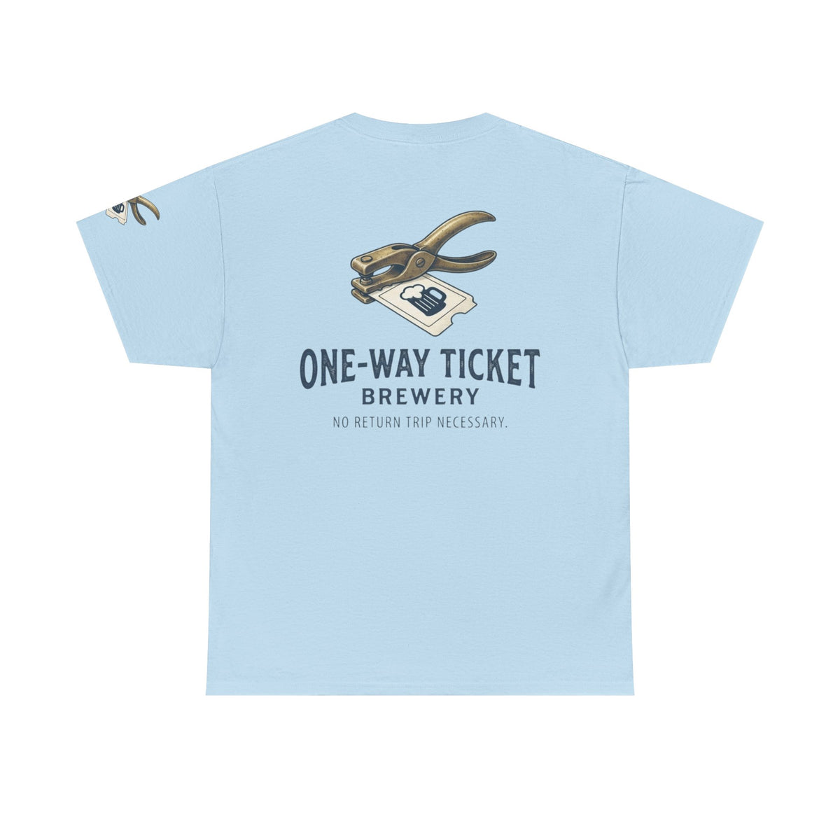 Color: Light Blue | One-Way Ticket Brewery Premium Graphic Tee