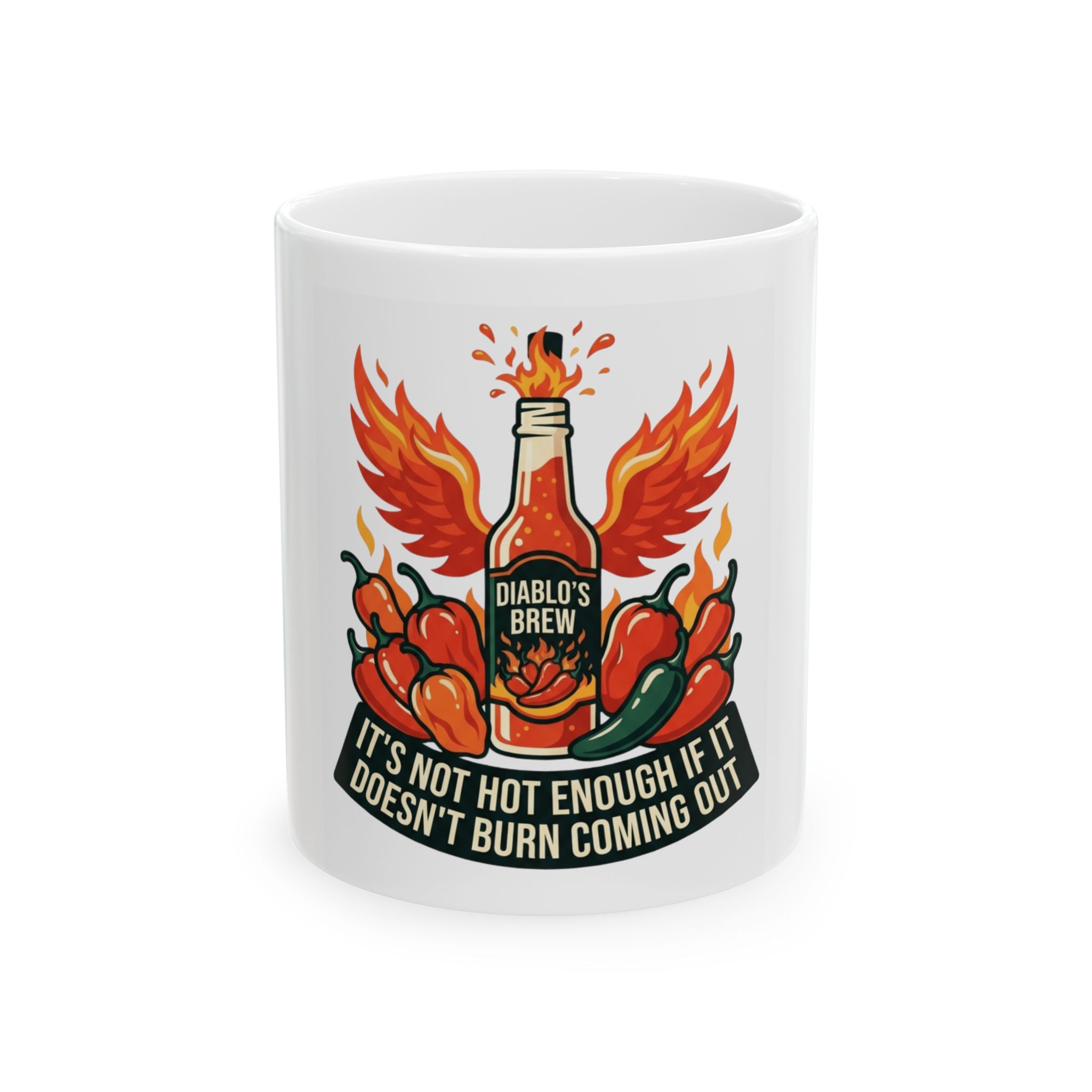 "Burns Coming Out" White Ceramic Mug