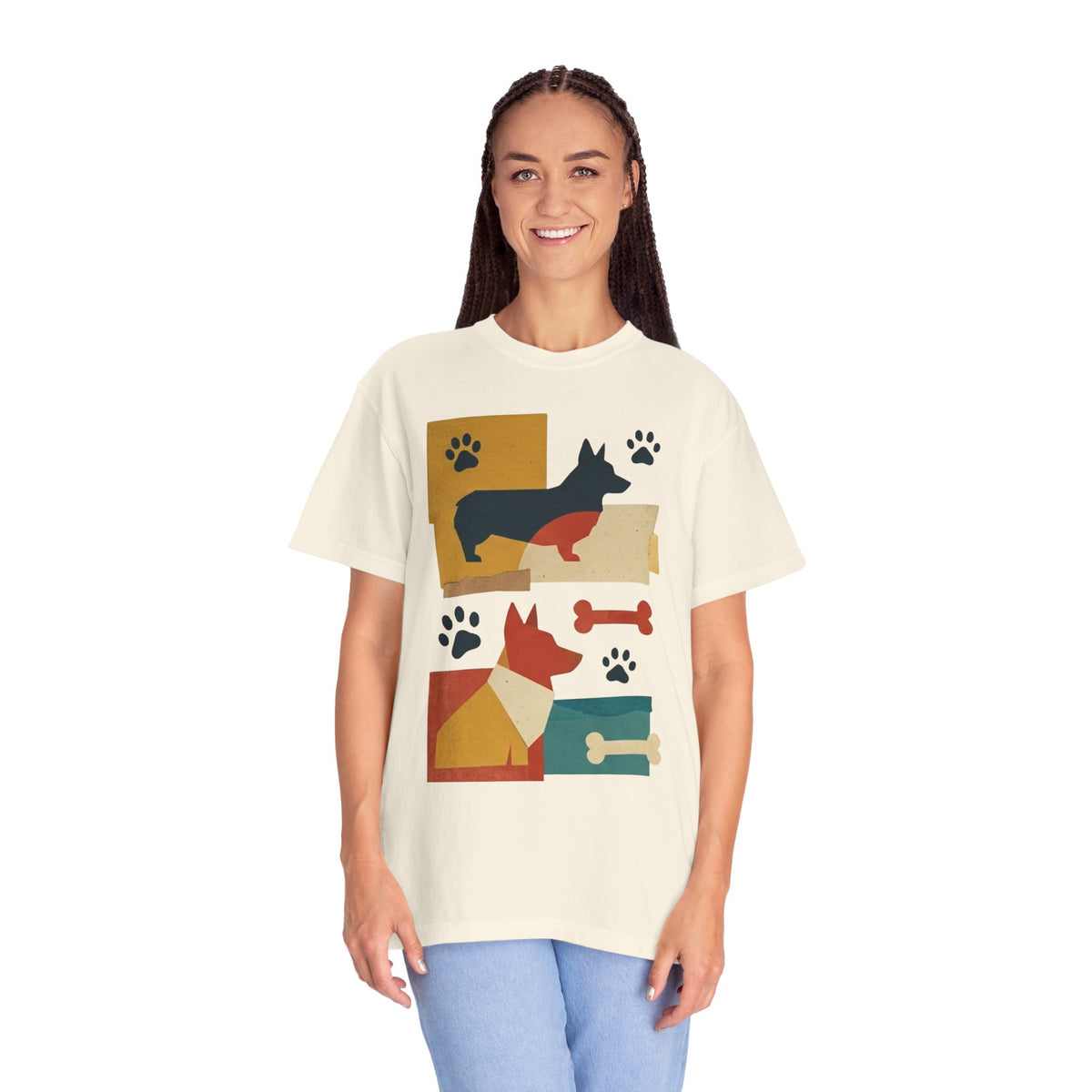 Color: Ivory | Dogs and Bones Unisex Garment-Dyed Tee