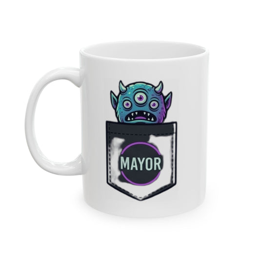 "Mayor Of Halloweentown" White Ceramic Mug — Graphic