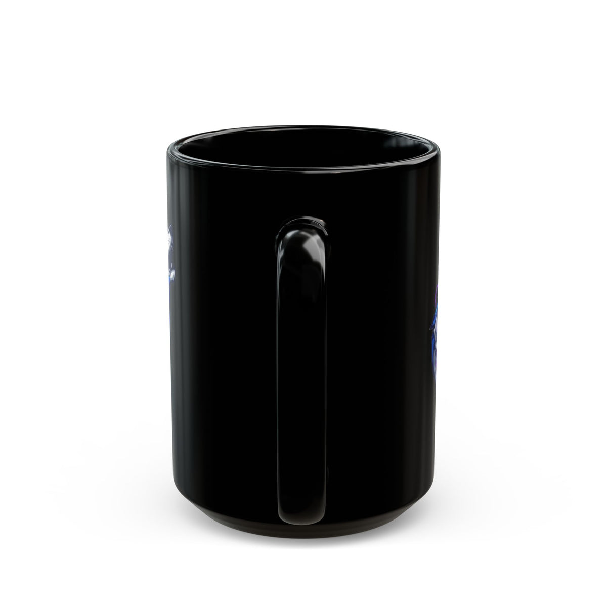 "Cyber Wolf" Black Ceramic Mug