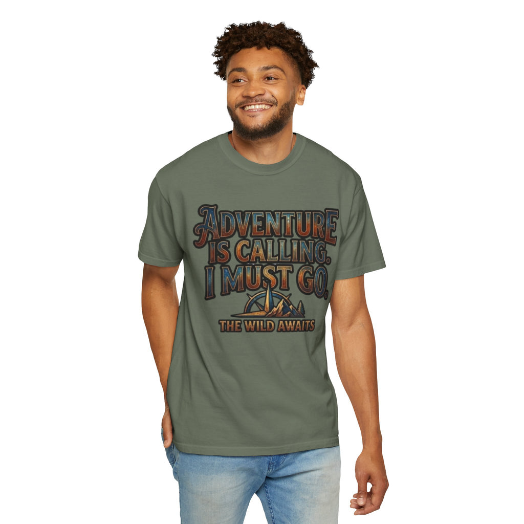 "Adventure is Calling" Unisex Garment-Dyed Tee
