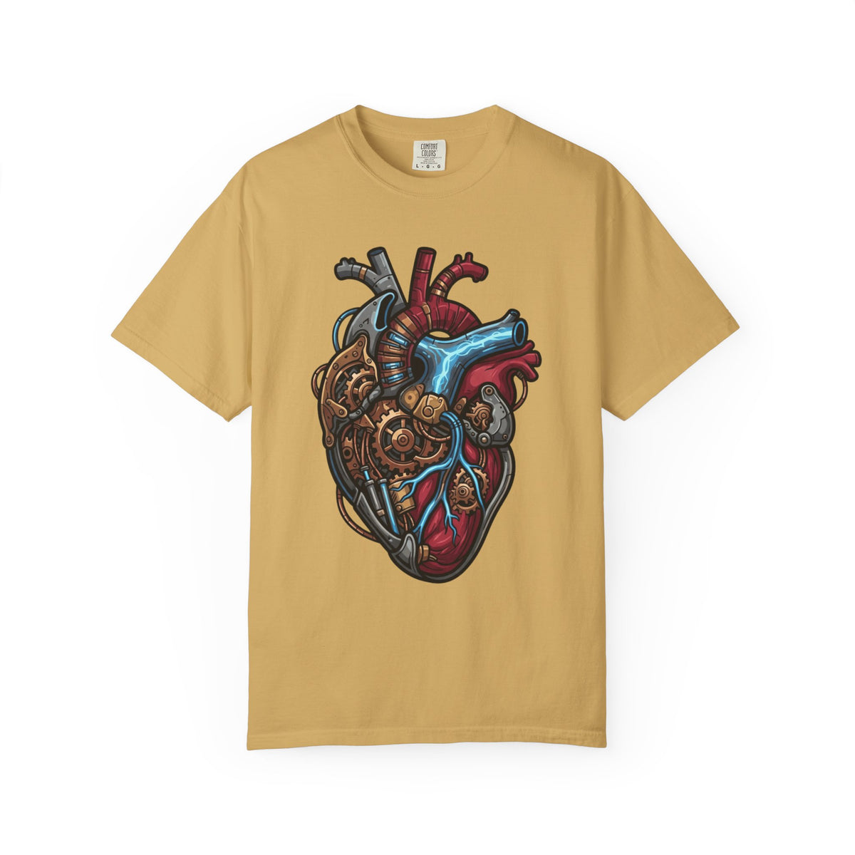Color: Mustard | Mechanical Heart Unisex Garment-Dyed Tee