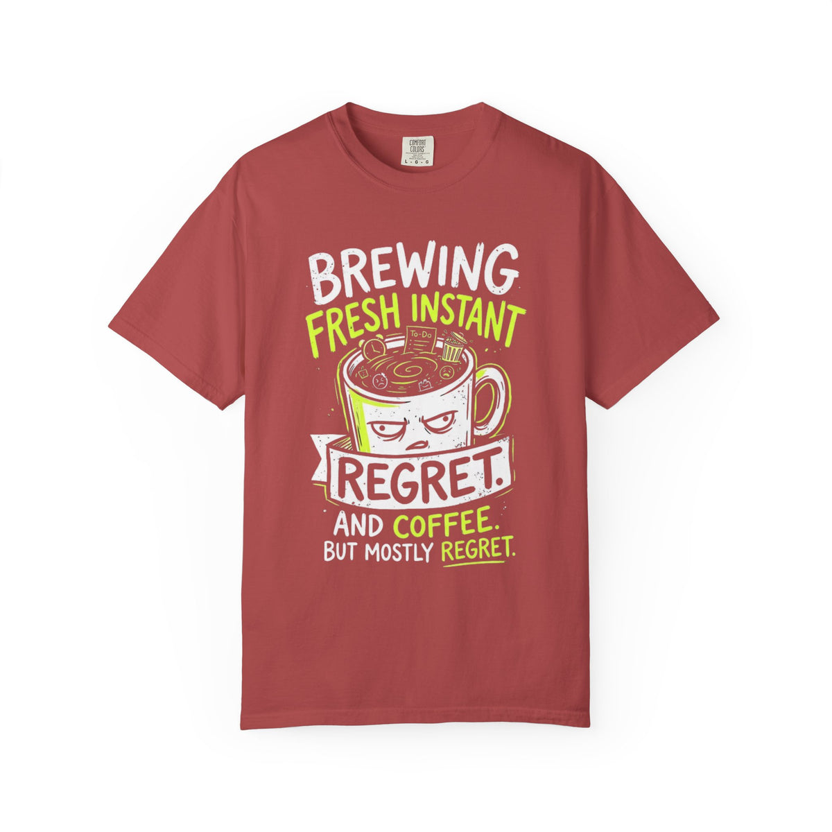 Color: Crimson | Instant Regret Unisex Garment-Dyed Tee