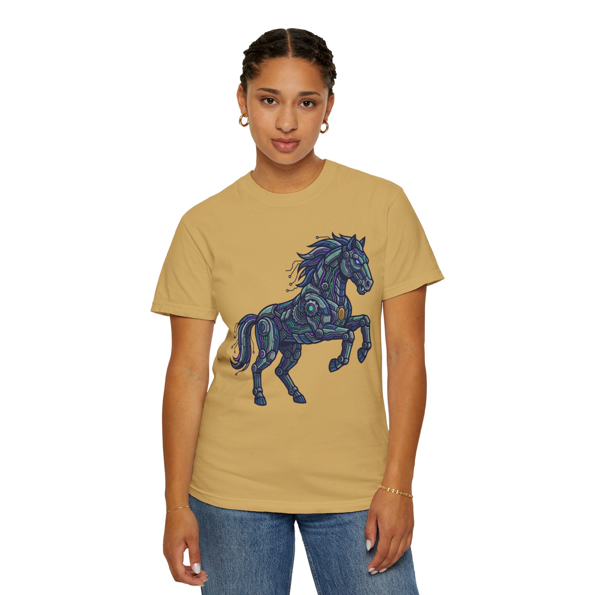 "Cyber Mustang" Unisex Garment-Dyed Tee