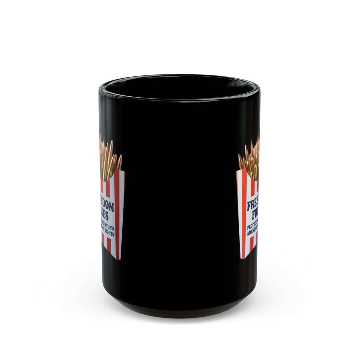 "Freedom Fries" Black Ceramic Mug — Graphic