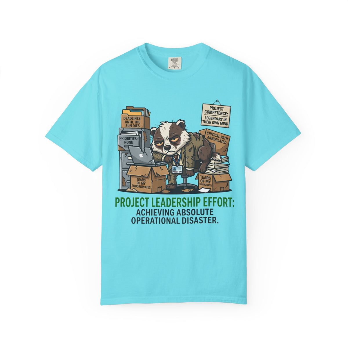 Color: Lagoon Blue | Project Leader Unisex Garment-Dyed Tee